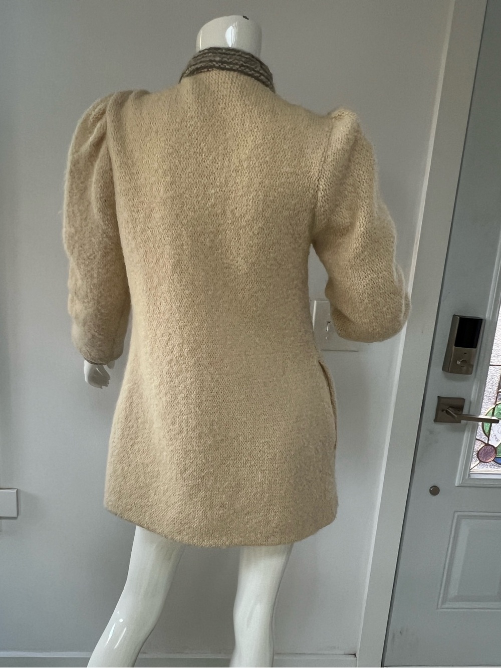 Pure Virgin Wool Tundra Jacket Made in Canada ,Vintage Ivory Jacket with Gray - Picture 6 of 13